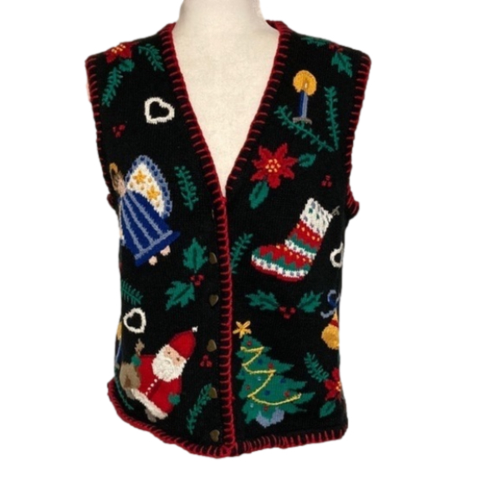 Signatures by Northern Isles Hand Embroidered Christmas Sweater Vest